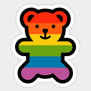 Rainbow Pride Flag Bear Gay Sticker